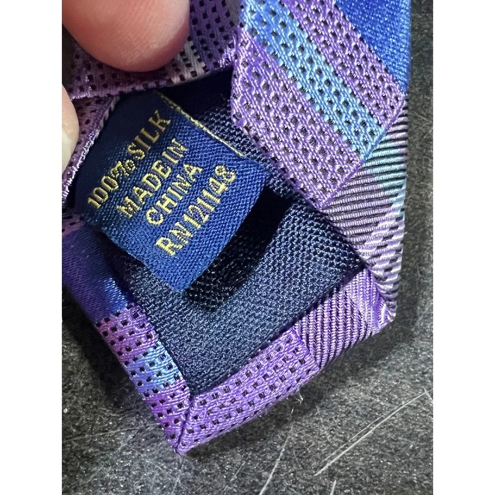 Club Room Silk Necktie Purple‎ Plaid Woven Business Career Fashion